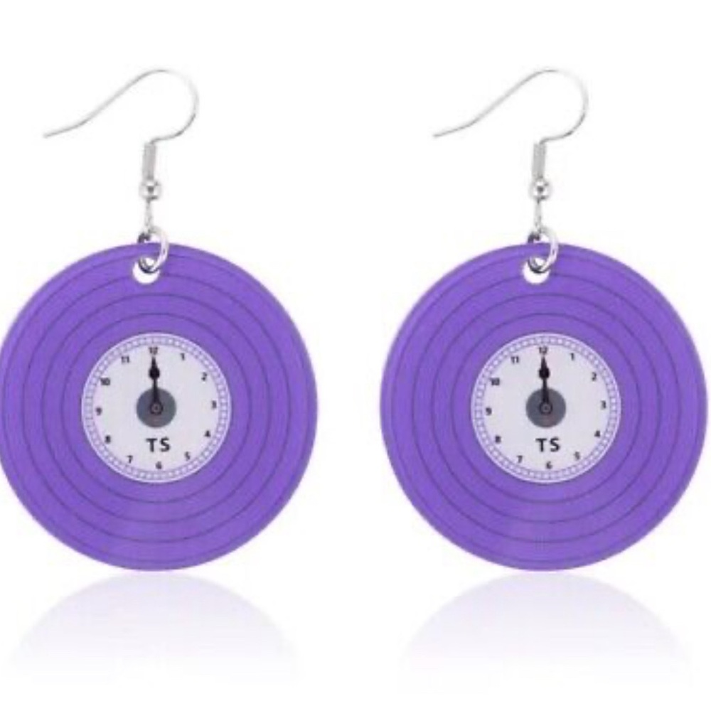 3/$25 Taylor Swift Purple Record earrings